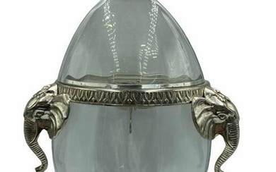 Castilian Imports Crystal and Silver Plates Figural Urn