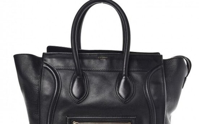 Céline - Smooth Calfskin Mini Luggage Black Handbag