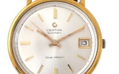 Certina A wristwatch of gold-plated steel and steel. Model Blue Ribbon, ref....