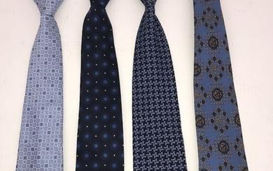 Chanel, Christian Dior, Lanvin, Hugo Boss: A collection comprising of four ties in blue colours. (4)