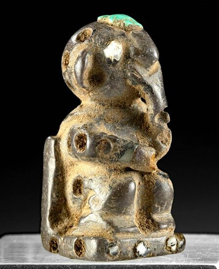 Chimu Stone Figural Finial w/ Inlays