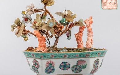 Chinese Antique Coral Like & Gem Stone Bonsai