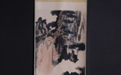 Chinese Ink Color Scroll Painting, Signed