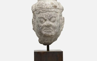 Chinese, Tang-style head of a guardian