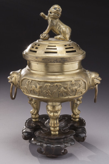 Chinese late Qing bronze incense burner