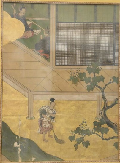Chinese painting on paper, early painted section of a