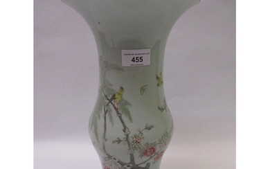 Chinese porcelain baluster form vase with a flared rim decor...