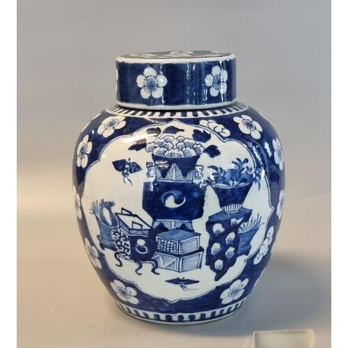 Chinese porcelain baluster shaped ginger jar and cover. Over...