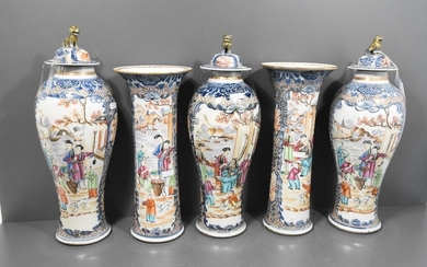 Chinese porcelain trim, 5 pieces