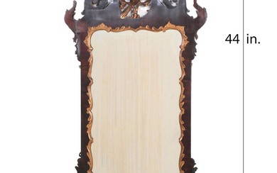 Chippendale Style Mahogany and Parcel Gilt Ho-Ho Bird Mirror, 19th Century