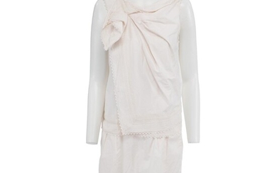 Chloé A creme coloured sleeveless dress of cotton with two pockets and...