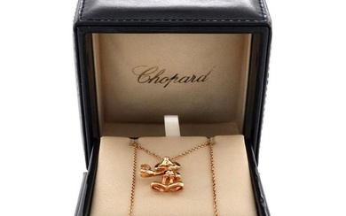 Chopard Happy Diamond Mickey Mouse Pendant Necklace 18K Rose Gold with Floating Diamond