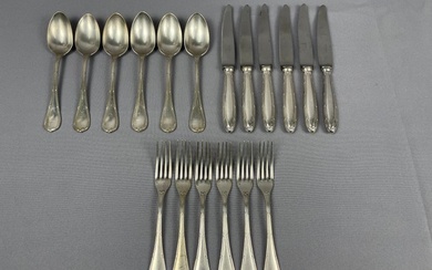 Christofle - Cutlery set - Starter cutlery 6 persons / 18 pieces - Model: 'Rubans' - Silver-plated