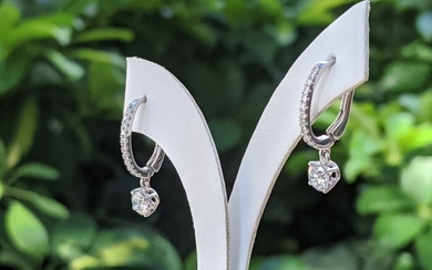 Classic Dangle Diamond Earrings - 14 kt. White gold - Earrings - 0.43 ct Diamond - Diamonds