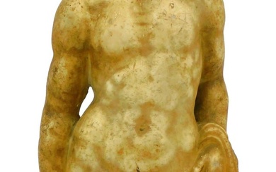 Classical ancient marble torso of a male figure.