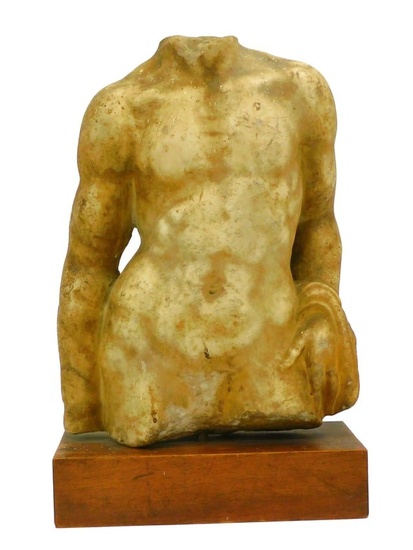 Classical ancient marble torso of a male figure.