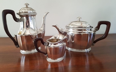 Coffee or tea service (3) - .950 silver - Broliquier & Rodet Lyon - France - Early 20th century