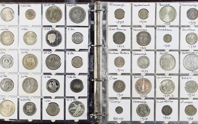 Collection in album with world silver coins starting from 1860,...