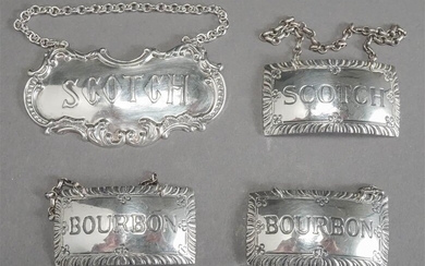 Collection of Four Sterling Silver Bottle Markers, 1.7 oz