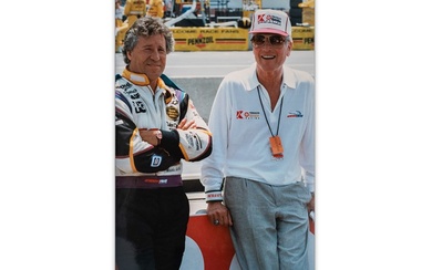 Color Photograph of Paul Newman and Mario Andretti