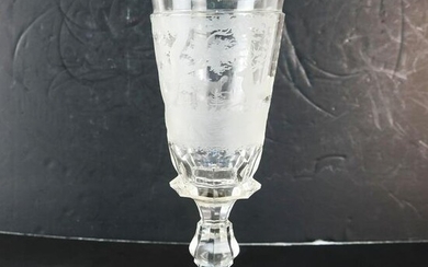 Continental Etched Glass Hunting Goblet