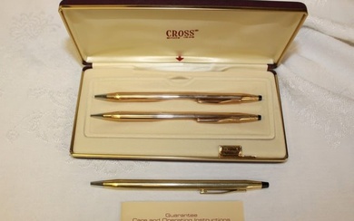 Cross vintage gold filled pen and pencil set with box