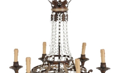 Cut Glass Chandelier, Early to Mid 20th Century