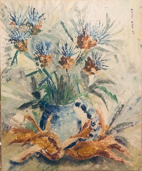 DANY (XXe siècle) Vase de fleurs (chardons)... - Lot 155 - De Baecque et Associés