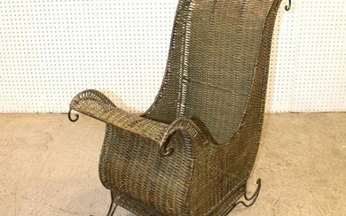 Decorator wicker and metal sleigh
