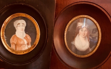 Deux miniatures représentant des portraits... - Lot 55 - L'Huillier & Associés