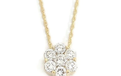 Diamond Cluster Necklace 1.05 ctw