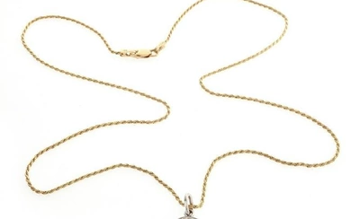 Diamond, Platinum, 14k Yellow Gold Necklace