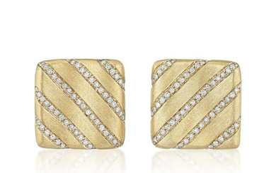 Diamond Square Clip-on Earrings, Italian