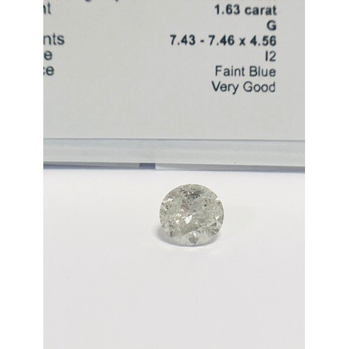 Diamond,1.63ct Brilliant cut Diamond,G colour,I2 clarity,WGI...