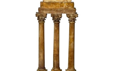 Diminutive Italian Grand Tour Model of Ruins, Sienna Marble, Statue / Sculpture