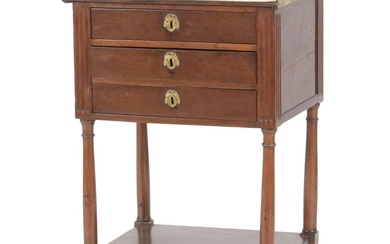 Directoire Style Mahogany and Marble Table En Chiffoniere