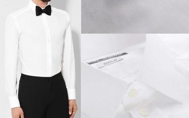 Dolce Gabbana Gold Allover Logo Jacquard Cotton Monogram Shirt Suit D&g Shirt 42