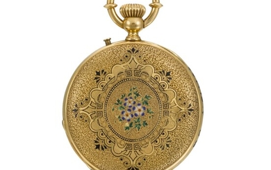 ERNEST FRANCILLON | A GOLD AND ENAMEL HUNTING CASED WATCH CIRCA 1850, NO. 7441