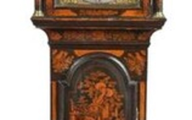Early Georgian Japanned Tall Case Clock