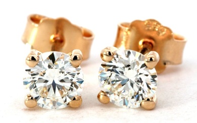Earrings - 14 kt. Yellow gold - 1.00 tw. Diamond (Natural)