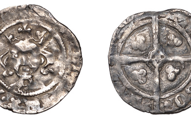 Edward III (1327-1377), Treaty period, Penny, York, Abp Thoresby, quatrefoil before ed...