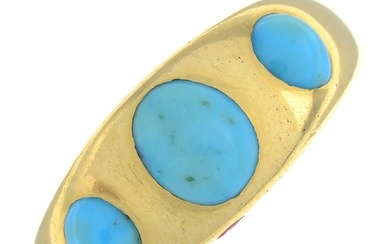 Edwardian 18ct gold turquoise dress ring