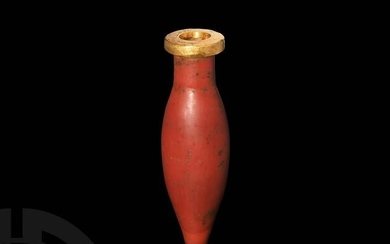 Egyptian Red Glass Kohl Pot