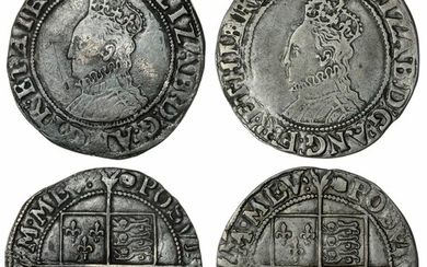 Elizabeth I (1558-1603), Sixth Issue, Shillings, 1592-1595, Tower, bust 6b, m.m. tun (2)