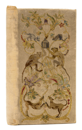 Embroidered Binding.- Morley (Henry) A Bundle of Ballads, ivory silk embroidered in gold thread and coloured silks, 1891.