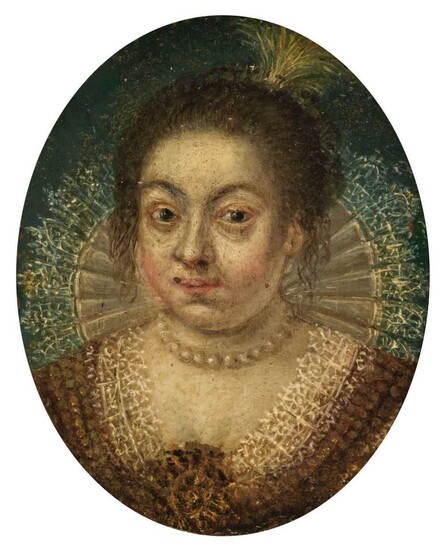 English School. Oval portrait miniature of a lady, circa 1580-1600