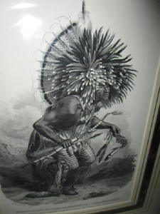 Engraving of American Indian by Bodmer