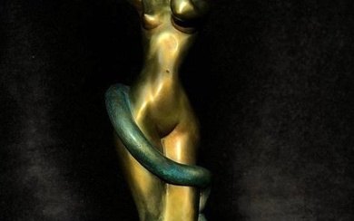 Ernst Fuchs (1930-2015) - Frau Lot, Bronze, edel patiniert