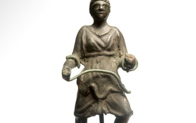 Etruscan/Roman Bronze Charioteer Holding Reins