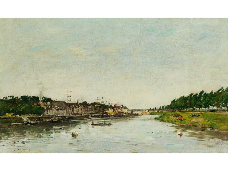 Eugène Boudin, 1824 Honfleur – 1898 Deauville, ENTRÉE DU PORT DE SAINT-VALÉRY-SUR-SOMME, 1891
